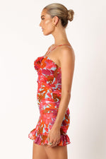 Load image into Gallery viewer, Petal &amp; Pup Zuri Rosette Mini Dress - Pink Azalea M
