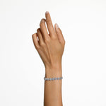 Load image into Gallery viewer, Swarovski Una Angelic Tennis Bracelet, Clear circle-cut Swarovski Crystals with Matching Crystal Pavé on a Rhodium Tone Finish Setting, Part of the Swarovski Una Angelic Collection
