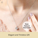 Load image into Gallery viewer, Sterling Silver Dancing Diamond Accent Circle Pendant Necklace
