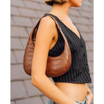 Load image into Gallery viewer, JW PEI Women's Harlee Shoulder Bag - Brown Croc
