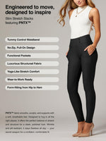 Load image into Gallery viewer, Conceited Womens Dress Pants with Tummy Control - Wear to Work - Stretch High Waisted Slacks with Pockets - Black - Medium
