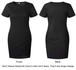 Load image into Gallery viewer, BTFBM Women&#39;s 2025 Summer Casual Beach Dresses Crew Neck Short Sleeve Wrap Party Club Mini Ruched Bodycon T Shirt Dress(Black, Medium)
