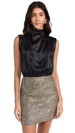 Load image into Gallery viewer, Amanda Uprichard Women&#39;s Brantley Mini Dress, Gold/Black, XS
