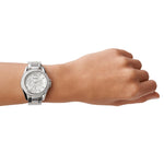 Load image into Gallery viewer, Fossil Women&#39;s Riley Quartz Stainless Steel Multifunction Watch, Color: Silver Glitz (Model: ES3202)
