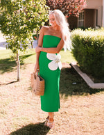 Load image into Gallery viewer, ZESICA Women&#39;s Summer Strapless Bodycon Maxi Dress 2025 Ribbed Knit Backless Floral Tube Cocktail Party Long Dresses,Green,Medium

