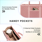 Load image into Gallery viewer, LOVEVOOK Laptop Bags for Women, 15.6 inch Waterproof Work Tote Bag with Clutch, Professional Teacher Computer Purse Lightweight Shoulder Bag Travel, Quilted Pink
