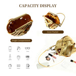 Load image into Gallery viewer, Designer Inspired Woven Bucket Bag for Women, Vegan Leather Multi-functional Crossbody Tote Purse Retro Style (Gold)
