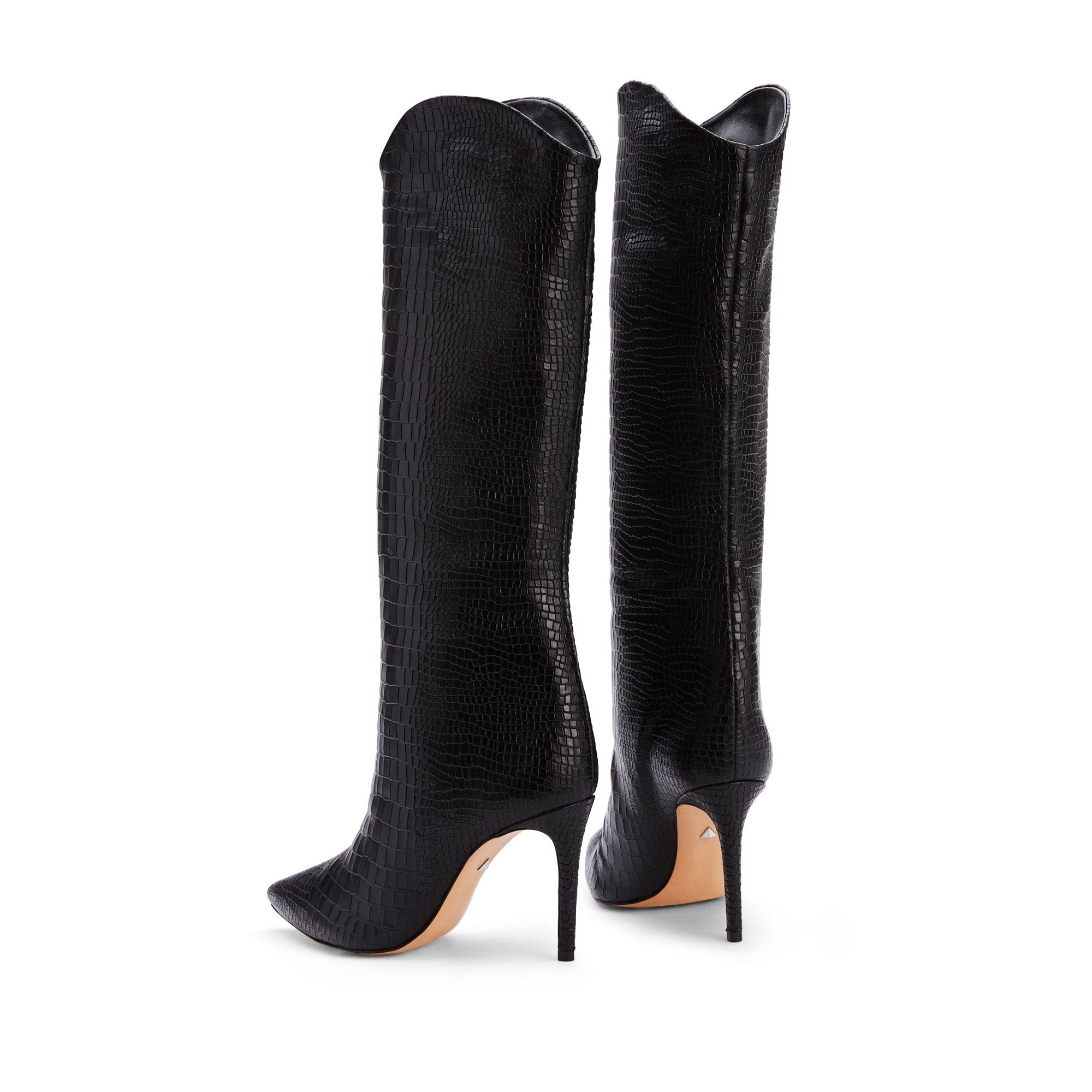 SCHUTZ Women's Maryana Leather Dress Boot (7, Black)