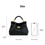 Load image into Gallery viewer, JW PEI Women&#39;s Lucia Classic Top Handle Woven Bag - Black
