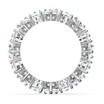 Load image into Gallery viewer, Swarovski Pear Vittore Ring, Ring with Pear-Shaped White Crystal Stones on a Rhodium Plated Setting, Size 6; EU 52
