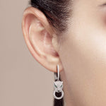 Load image into Gallery viewer, Santuzza Panther Earrings 925 Sterling Silver Cubic Zirconia Green Spinel Leopard Dangle Earrings for Women
