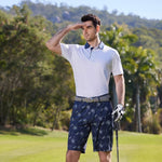 Load image into Gallery viewer, Golf Shirts for Men Dry Fit Short Sleeve Print Performance Moisture Wicking Polo Shirt White
