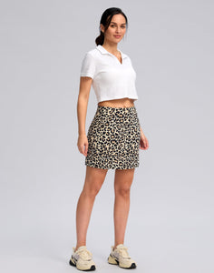 G Gradual Women's Golf Skirts Skort 4 Side Pockets High Waisted Stretchy Tennis Skirt with Short Athletic Casual (Leopard, M)