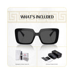 Load image into Gallery viewer, Versace VE4384B GB1/87 54MM Black/Dark Grey Square Sunglasses for Women +BUNDLE with ACCESSORY EYEWEAR KIT
