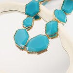 Load image into Gallery viewer, Firstmeet Vintage Resin Rhinestone Necklace Irregularly Shaped Elegant Crystal Collar for Women(XL-1240-Blue)
