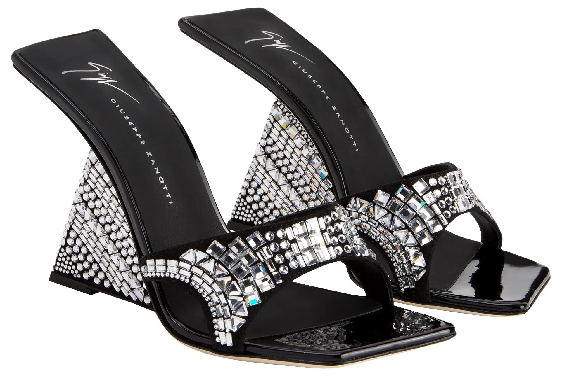 Giuseppe Zanotti, Akira Shine Sandals, 8, Black
