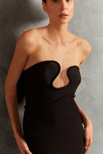 Load image into Gallery viewer, Adriana Degreas, Waves Strapless Long Dress, S, Black
