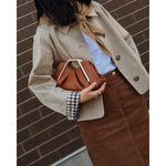 Load image into Gallery viewer, JW PEI Women's Lila Metal Frame Clutch - Brown
