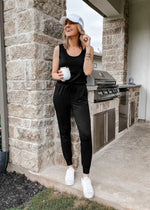 Load image into Gallery viewer, PRETTYGARDEN Women&#39;s Two Piece Outfit Sets Casual Summer Sleeveless Crewneck Tops and Sweatpants Active Tracksuit Lounge Wear (Black,Medium)
