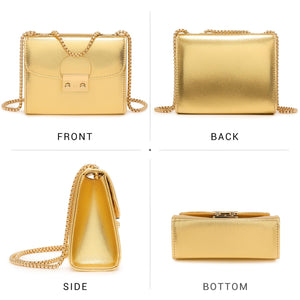 Dasein Women Small Crossbody Bag Designer Evening Bag Clutch Purse Handbag for Wedding/Prom/Party with Double Chain Strap
