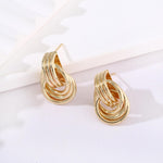 Load image into Gallery viewer, Chunky Gold Drop Earrings for Women - Minimalist Knot Earrings, Trendy Geometric Dangle Statement Earring Jewelry
