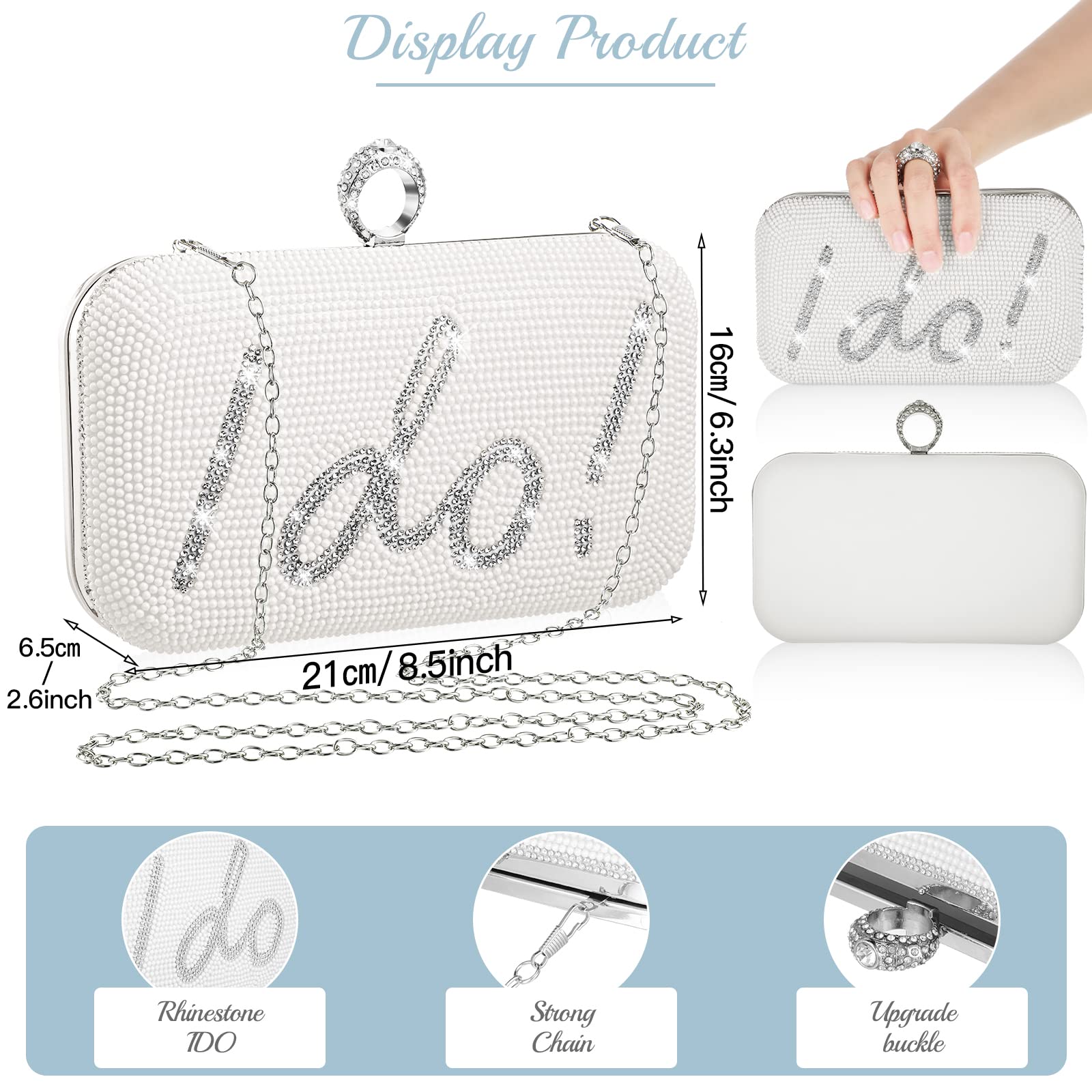 Kacctyen Christmas Mama Gift Rhinestone Clutch Bag Mama Clutch Purse Diamond Evening Bag Purse Embellished Rhinestone Box Bag(Classic Style)
