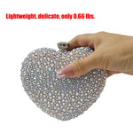 Load image into Gallery viewer, Cute Heart Shape Clutch Purse Mini Love Heart Rhinestone Wedding Handbag Party Women Purse(Silver)

