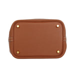 Load image into Gallery viewer, Lafillmiss Genuine Leather Bucket Bag for Women Handheld tote bag with metal clasp, bohemian-style market tote bag, suitable for everyday use and travel, Gift Ready Handbag(Brown)
