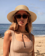 Load image into Gallery viewer, FURTALK Womens Wide Brim Sun Hat with Wind Lanyard UPF Summer Straw Sun Hats for Women Khaki
