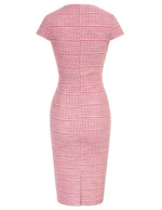 Load image into Gallery viewer, GRACE KARIN Women's Pink Dress Elegant Cap Sleeve Tweed HIPS-Wrapped Pencil Dress for Cocktail
