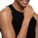 Load image into Gallery viewer, Ross-Simons 6.75 ct. t.w. Sapphire Bolo Bracelet With Diamonds in Sterling Silver
