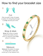 Load image into Gallery viewer, TIMELESSTAR Emerald Gold Bangle Bracelets for Women Gifts Four Leaf Clover Bracelet Moissanite Diamond Tennis 925 Sterling Silver 18k Plated Cute Friendship Dainty Womens Bangles Stack Non Tarnish
