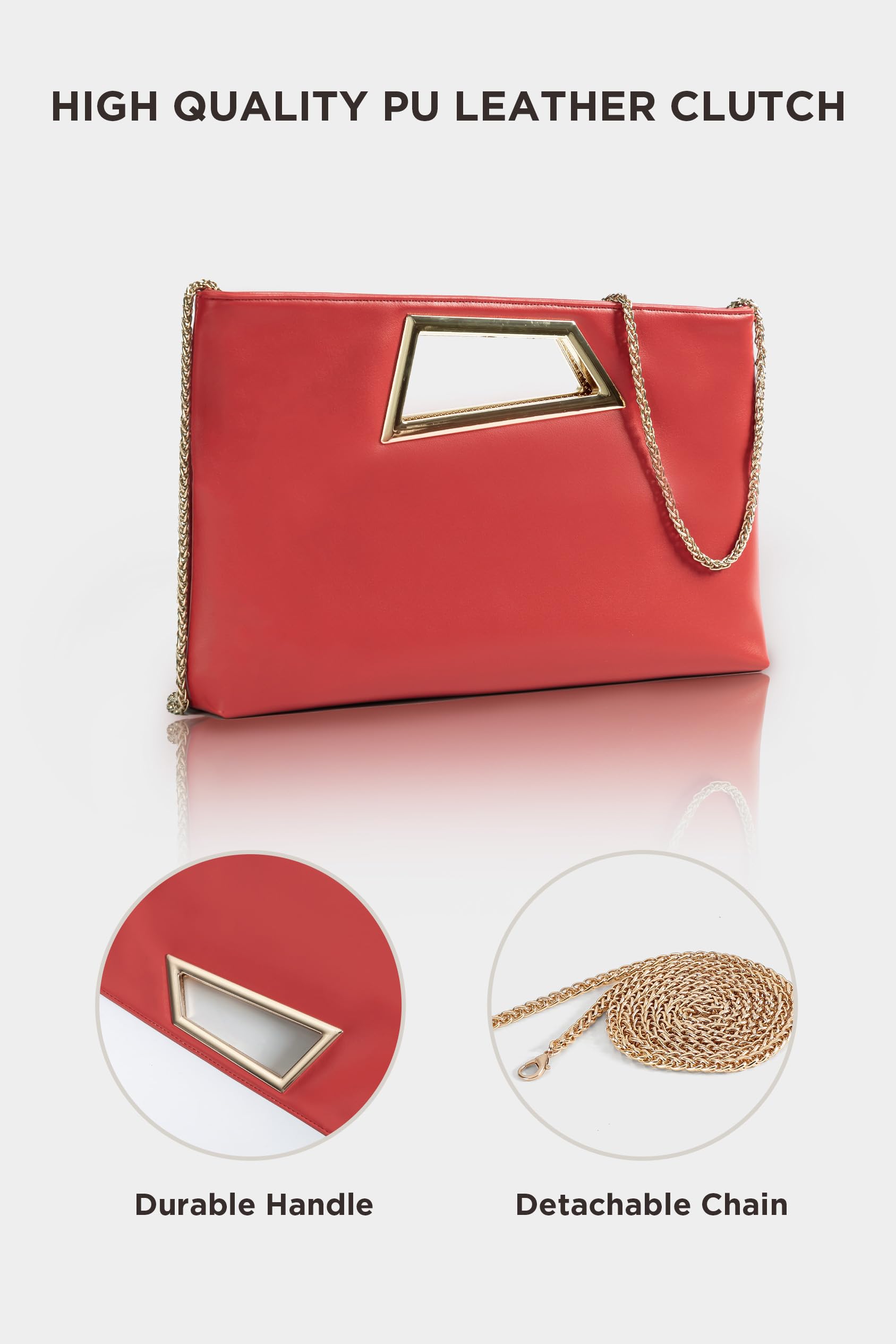 Coucoland Clutch Purse for Women - Evening Bags PU Leather Glitter Fashion Purse Handbag for Wedding Party Daily