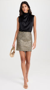 Amanda Uprichard Women's Brantley Mini Dress, Gold/Black, XS