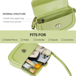 Load image into Gallery viewer, LA FESTIN Leather Shoulder Bag for Women - Adjustable Strap Crossbody Satchel Handbags with Buckle Closure (Matcha Green)
