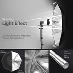 Load image into Gallery viewer, LimoStudio (LED Super Bright) 1200W Output Photo Studio Umbrella Continuous Lighting Kit, 6500K Neutral Day Light, 10800 Lumen, CRI&gt;95, White Soft Umbrella Diffuser &amp; Black, Silver Reflector, LMS103
