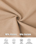 Load image into Gallery viewer, CHICME Women's Fall Long Sleeve Square Neck T Shirts with Built-in Shelf Bra Ribbed Knit Slim Fit Casual Tops Khaki-M
