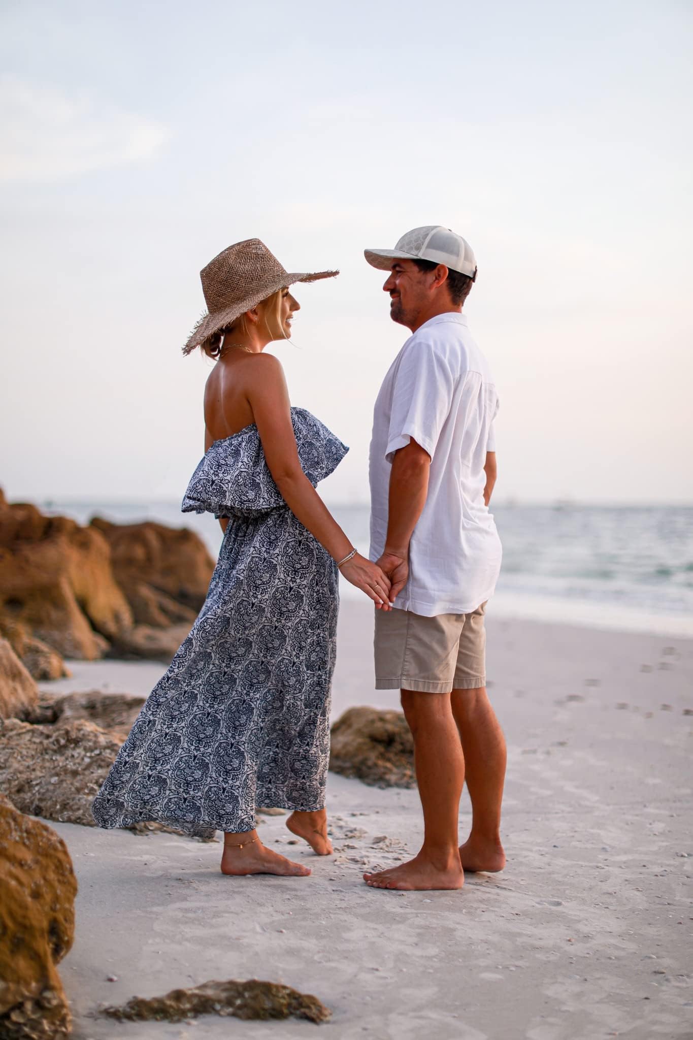 ZMPSIISA Women's Summer Off The Shoulder Maxi Dress Ruffle Strapless Blue White Porcelain Boho Casual Loose Long Dresses(A-Blue Porcelain,Medium)