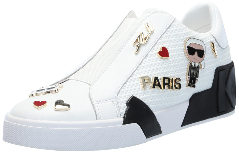 Karl Lagerfeld Paris Women's Shoes Sneaker,Bright White,7
