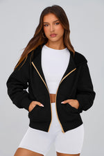 Load image into Gallery viewer, PRETTYGARDEN Hoodies for Women Sweatshirt Zip Up Hoodie Fall Fashion 2025 Trendy Long Sleeve Jackets Winter Clothing Outfits (Black,Medium)

