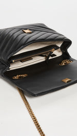 Load image into Gallery viewer, Tory Burch Women's Kira Chevron Convertible Shoulder Bag, Black, One Size
