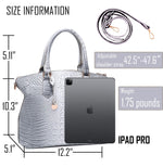 Load image into Gallery viewer, Crocodile Leather Tote Purse for Women Large Capacity Satchel Handbag with Strap Crossbody Bag for Work &amp; Travel
