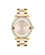 Load image into Gallery viewer, Movado Bold Iconic Women&#39;s Watch - Swiss Quartz 2H Movement, Stainless Steel Ceramic Center Link Bracelet - 3 ATM Water Resistance - Sparkling Crystal Details for Her - 36mm
