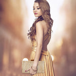 Load image into Gallery viewer, YYW Acrylic Clutch Purses for Women with Marbling Purses and Handbags Evening Crossbody Bag (Gold)
