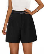 Load image into Gallery viewer, PRETTYGARDEN Shorts for Women Dressy 2025 Summer Elastic High Waisted Wide Leg Business Casual Work Shorts with Pockets (Black,Medium)
