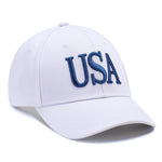Load image into Gallery viewer, USA Trucker Hat for Men &amp; Women American Flag Cap Adjustable Baseball Cap Mesh Snap Patriotic 3D Embroidered Cap (White-Blue)

