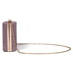 Load image into Gallery viewer, Renabro Women Retro Radio Shape Crossbody Bag Rhinestone Pink Heart Evening Clutch Purses(pink heart)
