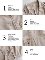 Load image into Gallery viewer, Genhoo Women's Blazer Solid Stretch Long Sleeve One Button Work Casual Blazer Jacket Light Khaki Small
