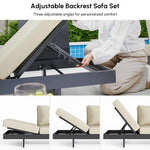 Load image into Gallery viewer, homary 6 Piece Aluminum &amp; Teak Outdoor Sofa Set, Patio Sofa Seat L-Shaped Outdoor Sectional Sofa Set with Adjustable Backrests, Waterproof, Fade Resistant Cushions Ideal for Patios &amp; Balconies,Beige
