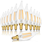 Load image into Gallery viewer, Dimmable E12 Candelabra LED Light Bulbs 40W Equivalent, 2700K Soft Warm White Chandelier Light Bulbs, 4W 460 LM Flame Tip Candle Light Bulbs, 12-Pack
